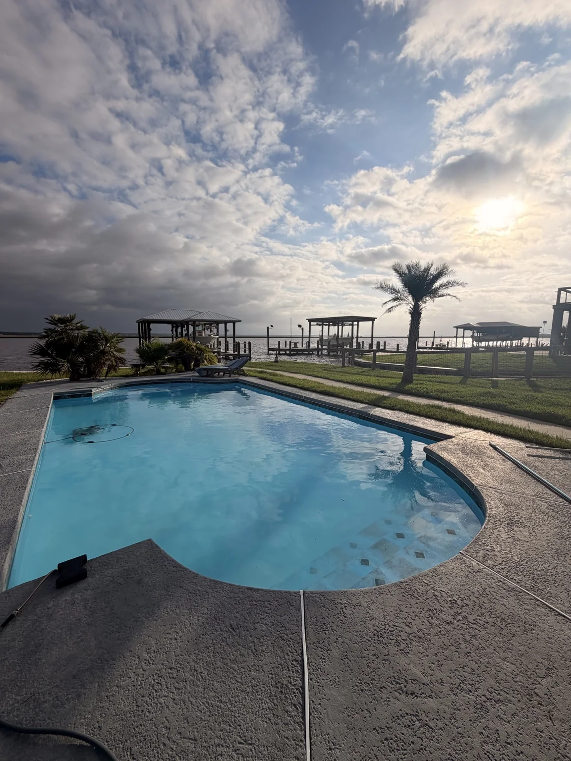 Waterfront pool after Green-to-Clean service