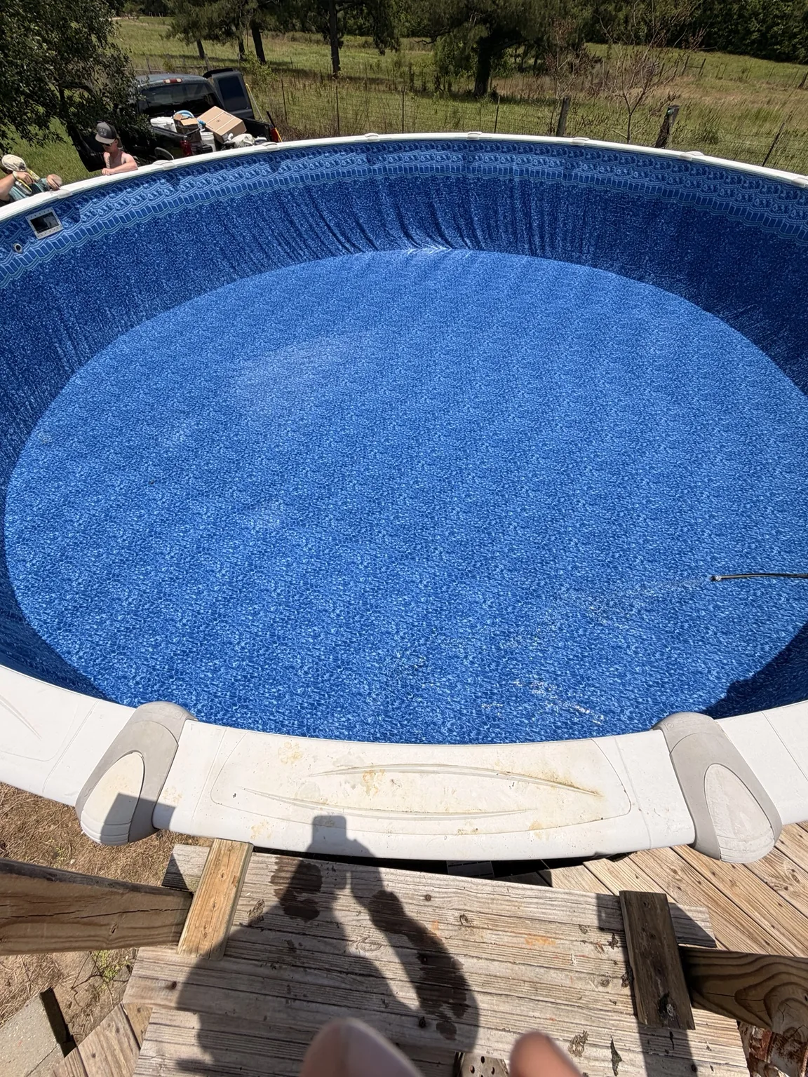 Above-ground pool prepared for a new liner