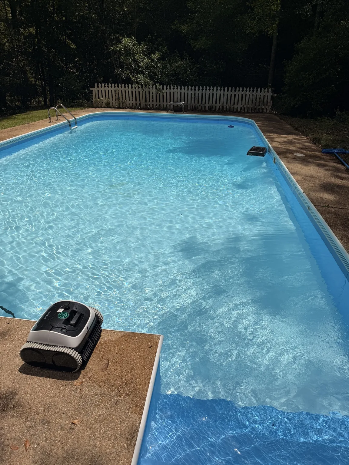 Residential pool after weekly maintenance