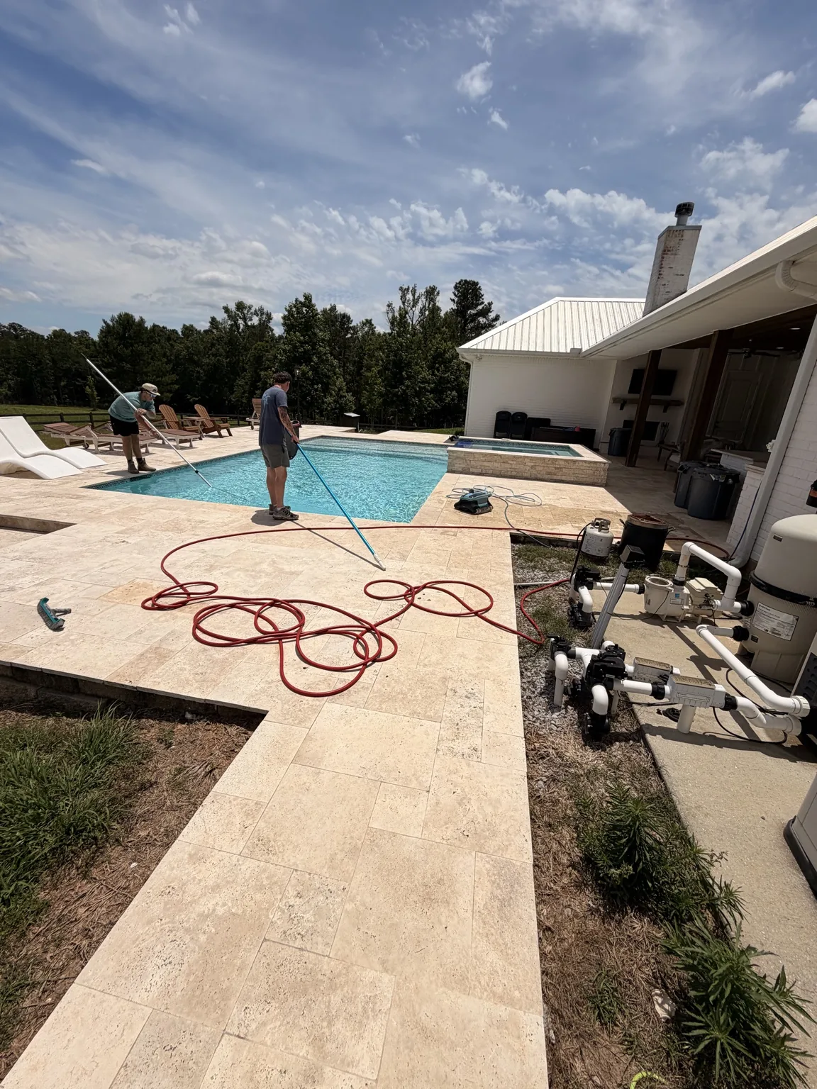 Residential pool maintained for weekly service